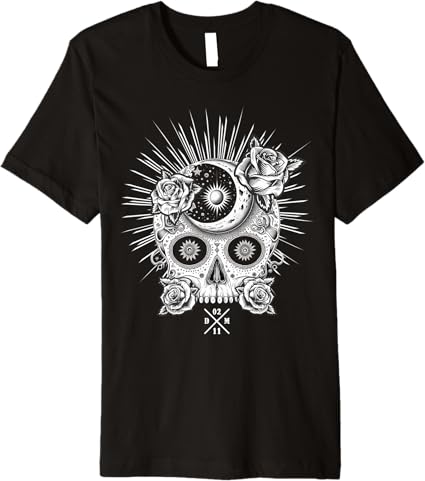 Premium Mexican Occult Sugar Skull Men T-Shirt | Dia De Los Muertos Apparel