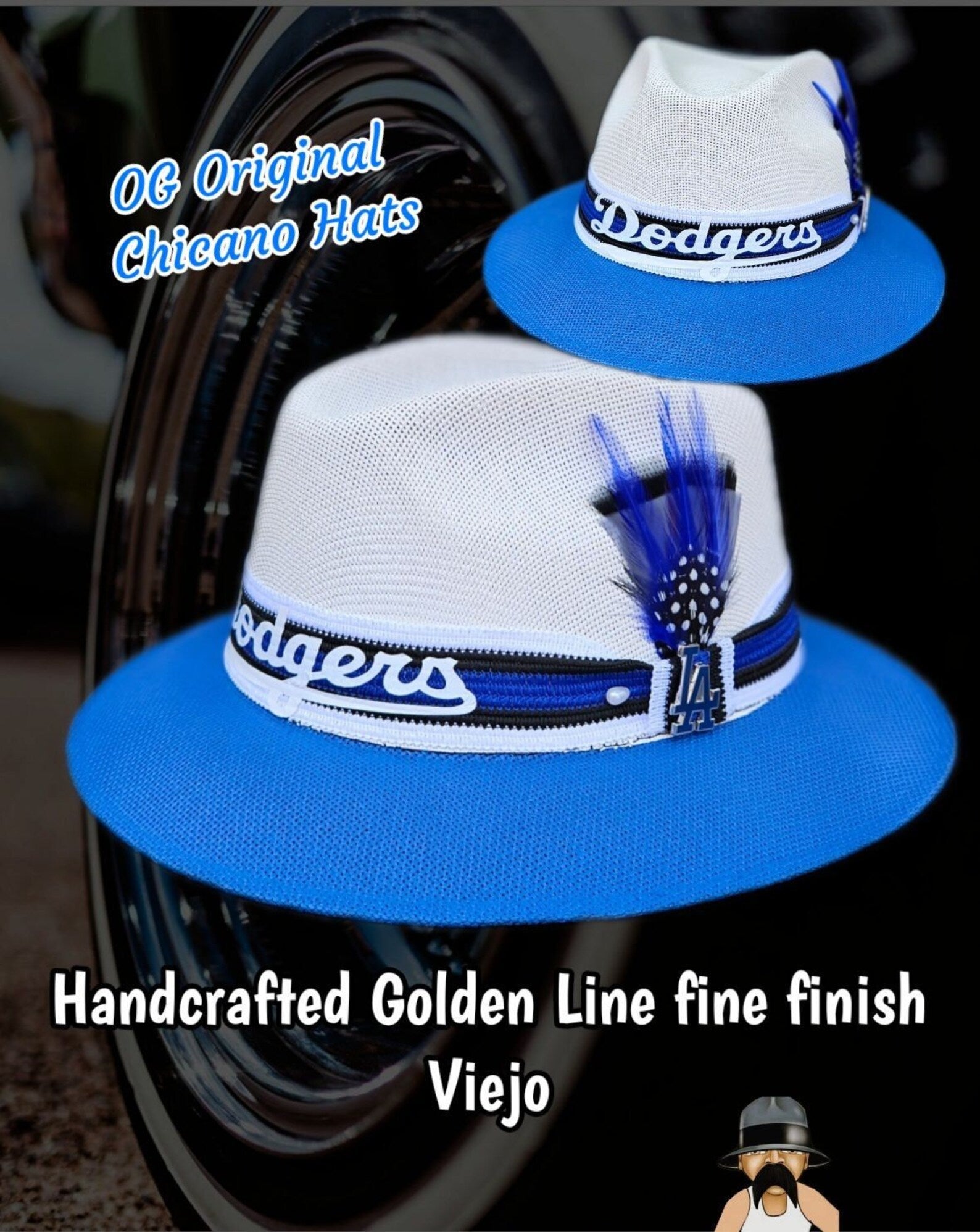 Team Two-Tone Goldline Viejo Hat - White Top Design