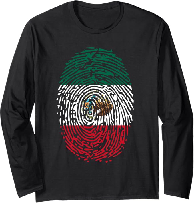 Vintage Mexico DNA Flag Pride Long Sleeve T-Shirt - Mexican Flag Apparel