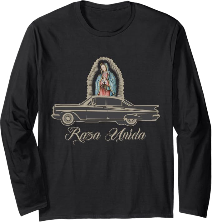 Raza Unida Chicano Lowrider Mexican Hombre Long Sleeve T-Shirt - Stylish & Bold Mexican-American Apparel