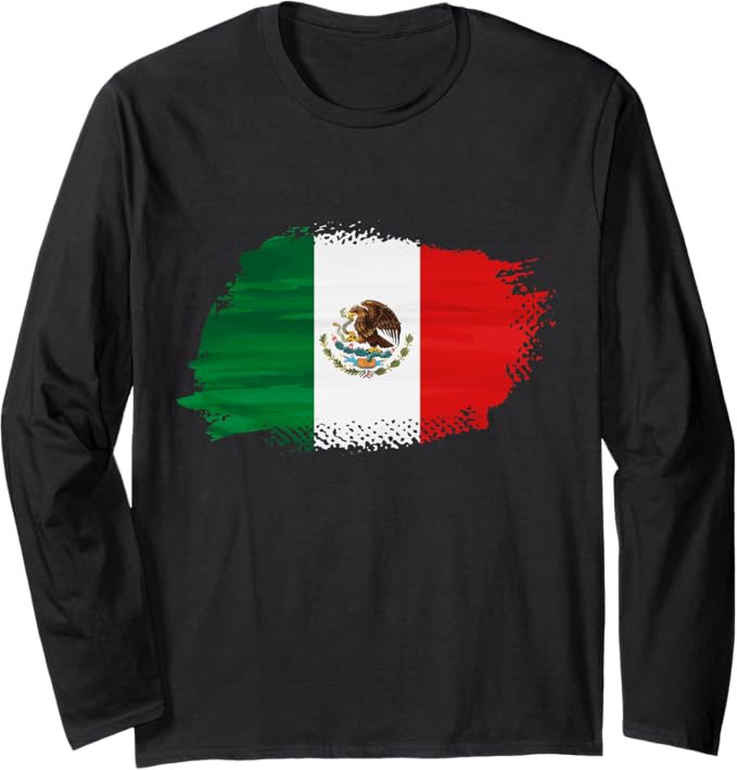 Mexico Bandera Mexican Flag Long Sleeve T-Shirt - Stylish Mexico Flag Shirt for Men and Women