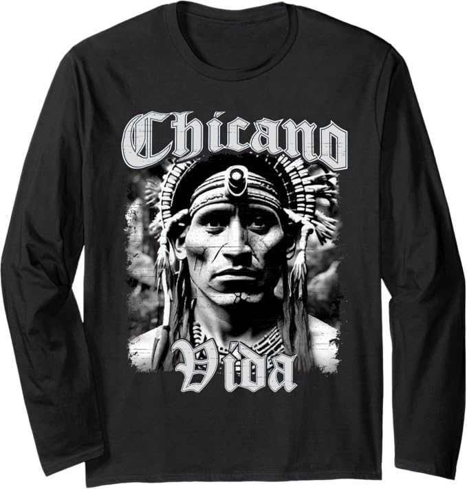Chicano Vida Vintage Aztec Native American Mexican Long Sleeve T-Shirt – Stylish and Unique