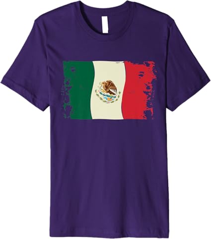 Premium Vintage Mexico Flag Men T-Shirt - Bandera Mexicana Camiseta