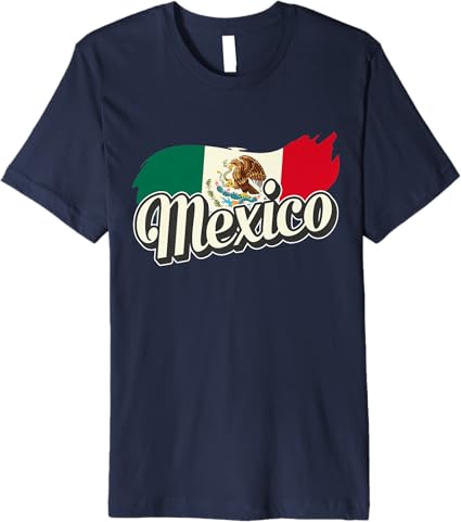 Premium Mexican Flag Men T-Shirt with Mexico Lettering – Mexico Bandera Design