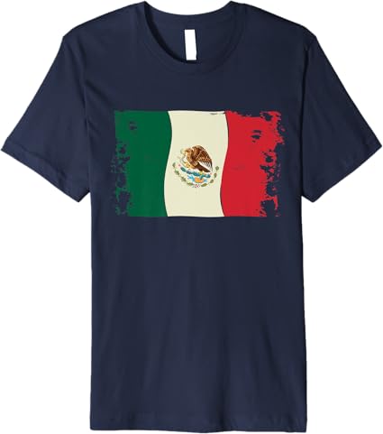 Premium Vintage Mexico Flag Men T-Shirt - Bandera Mexicana Camiseta