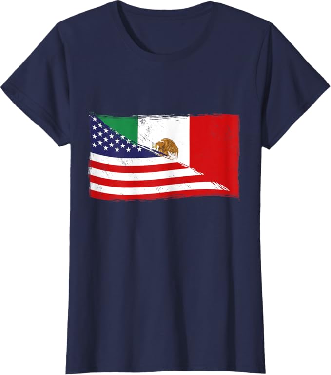 American Mexican Heritage Flag Women T-Shirt | USA Mexico Chicano Pride Shirt