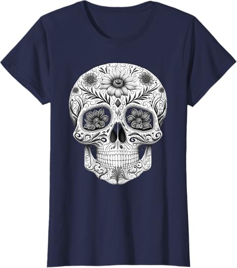 Dia De Los Muertos Mexican Skull Art Women T-Shirt – Halloween & Day of the Dead Apparel
