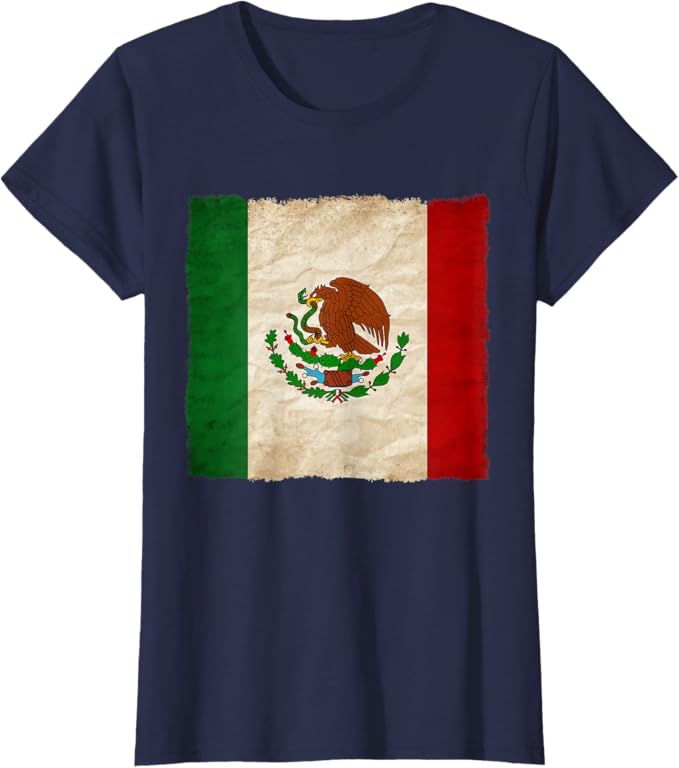 Vintage Mexican Flag Women T-Shirt – Mexico Pride Camiseta for Proud Mexicans