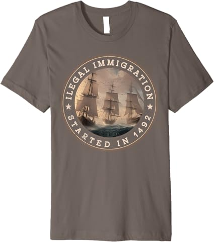 llegal Immigration Began in 1492 - Mexican Latin Pride Fun Men T-Shirt