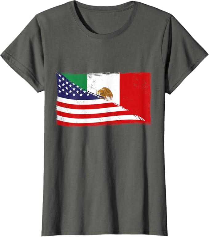 American Mexican Heritage Flag Women T-Shirt | USA Mexico Chicano Pride Shirt