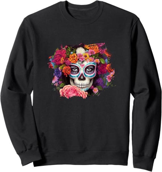 Mexico Day of the Dead Skull Sweatshirt | Dia de los Muertos Apparel