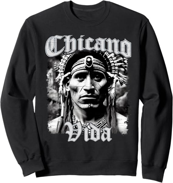 Chicano Vida Vintage Aztec Native American Mexican Sweatshirt – Unique Southwestern Style