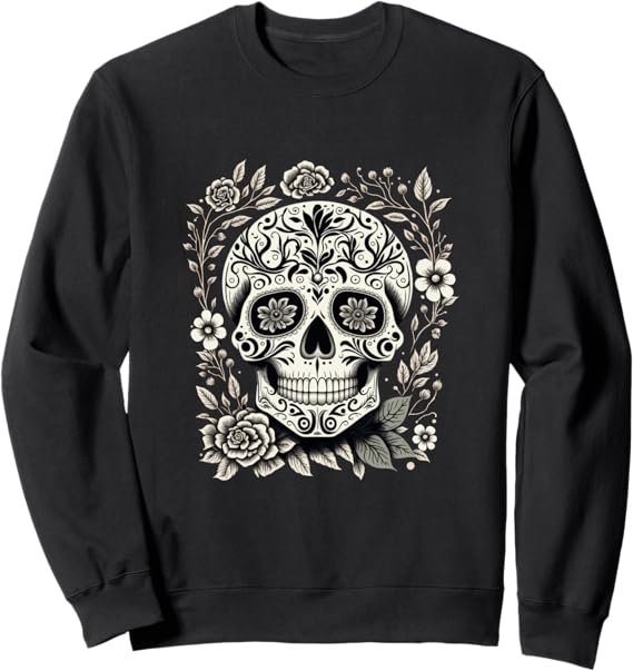 Dia De Los Muertos Sugar Skull Sweatshirt - Mexico Holiday Apparel