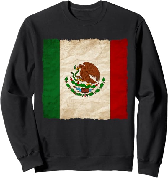 Vintage Mexican Flag Mexico Pride Sweatshirt | Mexican Flag Camiseta Apparel