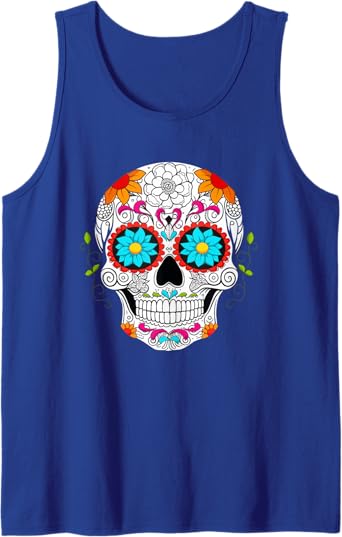 Colorful Calaveras de Azucar Men Tank Top - Mexican Día de los Muertos Apparel