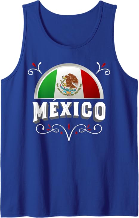 Mexico Flag Men Tank Top with Mexico Lettering – Mexican Bandera Design