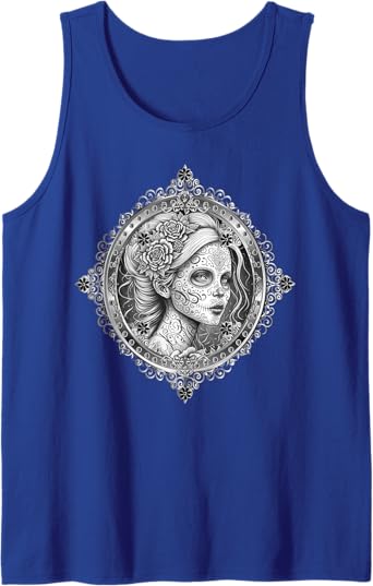 Dia De Los Muertos Calaveras Catrina Men Tank Top – Mexican Skeleton Shirt for Day of the Dead Celebration