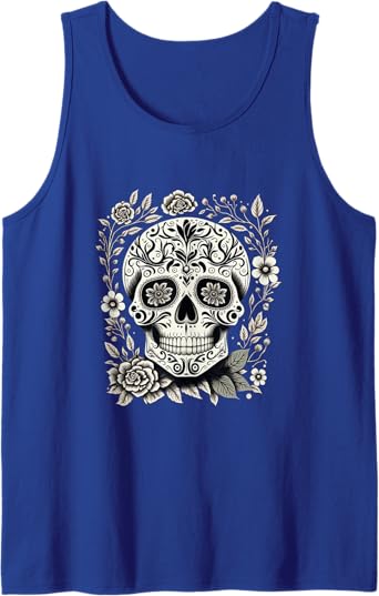 Dia De Los Muertos Sugar Skull Men Tank Top – Mexico Holiday Shirt for Celebration