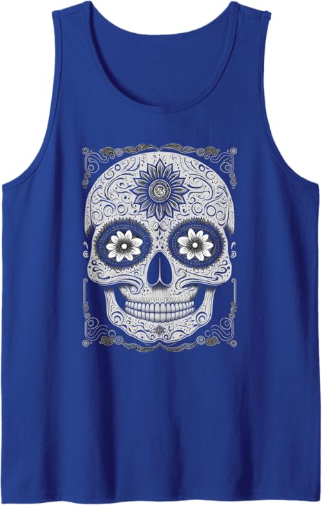 Calaveras Sugar Skull Men Tank Top – Day of the Dead Mexican Holiday Apparel