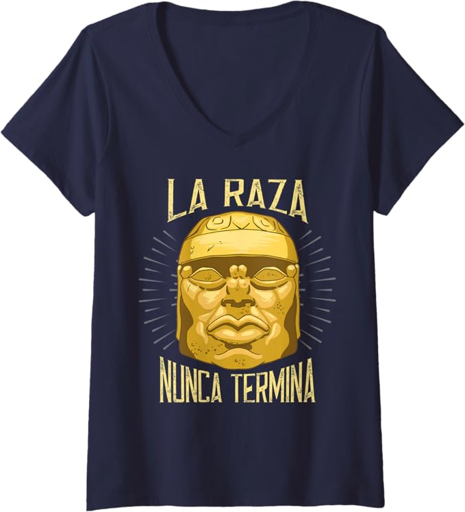 Women's La Raza Nunca Termina Mexican Culture Chicano Pride V-Neck Women T-Shirt – Celebrate Heritage & Identity