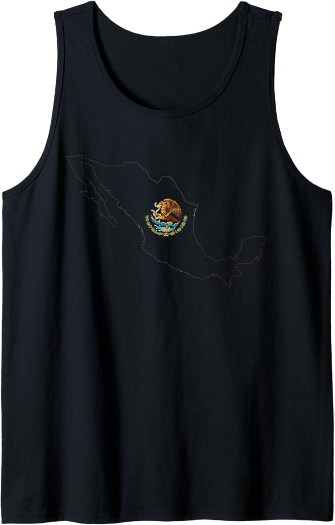 Mexican Flag, Coat of Arms, and Map Men Tank Top