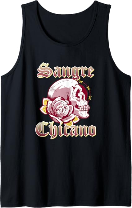 Vintage Retro Mexican Skull Tank Top for Men - Sangre Chicano Design