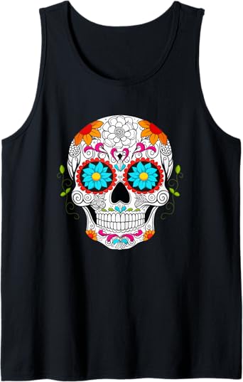 Colorful Calaveras de Azucar Men Tank Top - Mexican Día de los Muertos Apparel