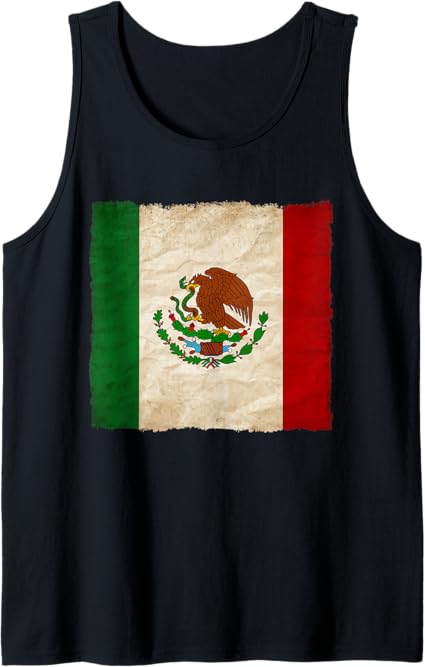Vintage Mexican Flag Men Tank Top - Mexico Pride Camiseta Shirt