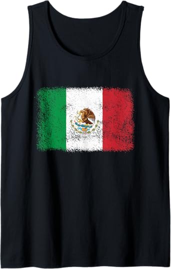 Retro Mexico Flag Tank Top – Mexican Bandera Pride Camiseta for Men and Women