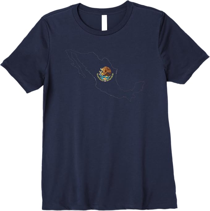 Mexican Pride Premium Women T-Shirt: Mexico Flag, Escudo Nacional de México, and Map Design