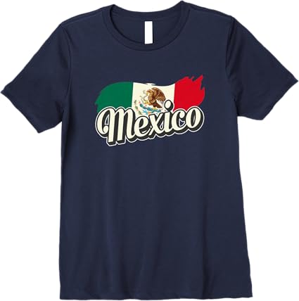 Premium Mexican Flag Women T-Shirt with Mexico Lettering – Mexico Bandera Design