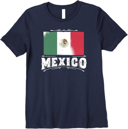 Premium Mexican Flag Women T-Shirt with "Mexico" Lettering – Bandera Mexicana Design