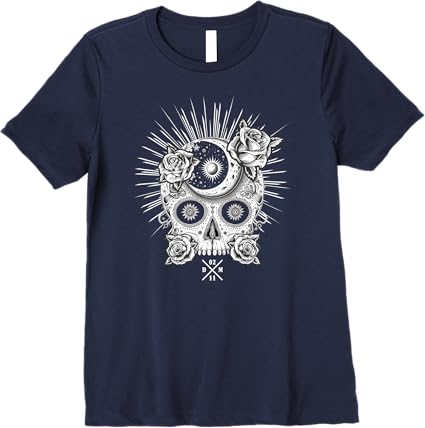 Premium Mexican Occult Sugar Skull Women T-Shirt | Dia De Los Muertos Apparel