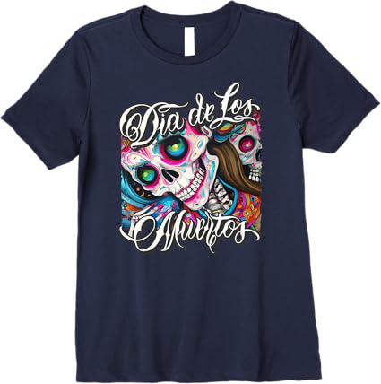 Premium Mexican Calaveras Catrina Women T-Shirt | Colorful Dia De Los Muertos Skull Shirt