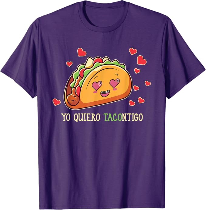 Funny Yo Quiero Tacontigo Design Men T-Shirt for Latina Mexicana Women - Taco Lover Shirt