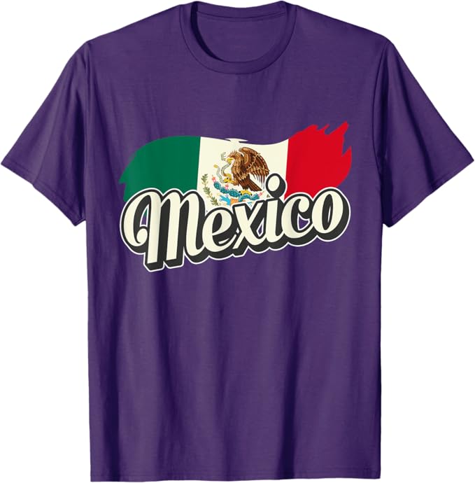 Mexican Flag Men T-Shirt with Mexico Lettering - Stylish Mexico Bandera Tee