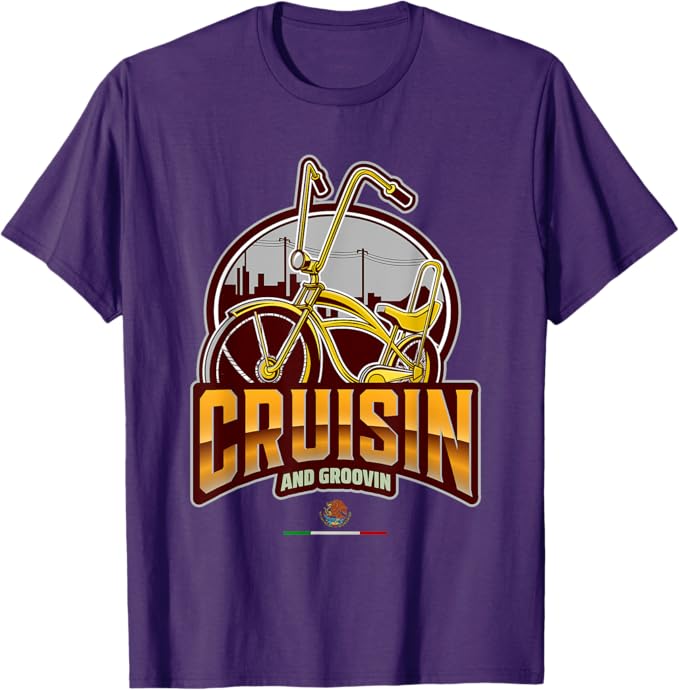 Chicano Lowrider Bike Men T-Shirt – Cruisin’ & Groovin’ Mexican Style