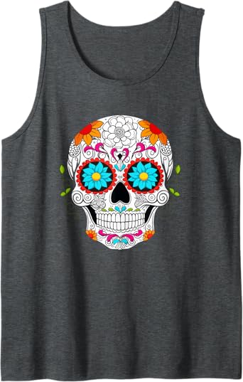 Colorful Calaveras de Azucar Men Tank Top - Mexican Día de los Muertos Apparel
