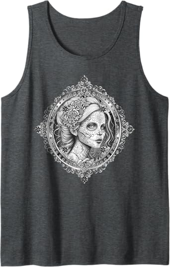 Dia De Los Muertos Calaveras Catrina Men Tank Top – Mexican Skeleton Shirt for Day of the Dead Celebration