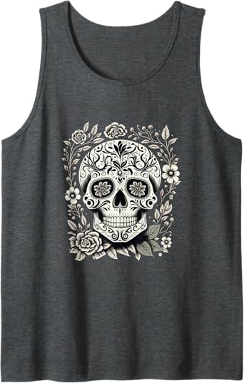 Dia De Los Muertos Sugar Skull Men Tank Top – Mexico Holiday Shirt for Celebration