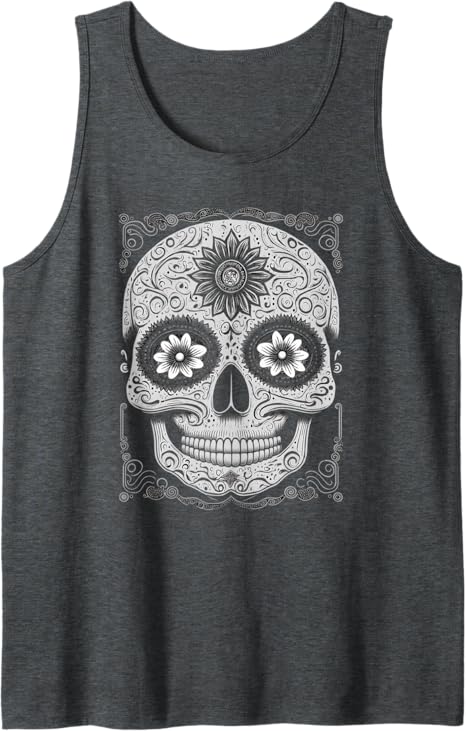 Calaveras Sugar Skull Men Tank Top – Day of the Dead Mexican Holiday Apparel