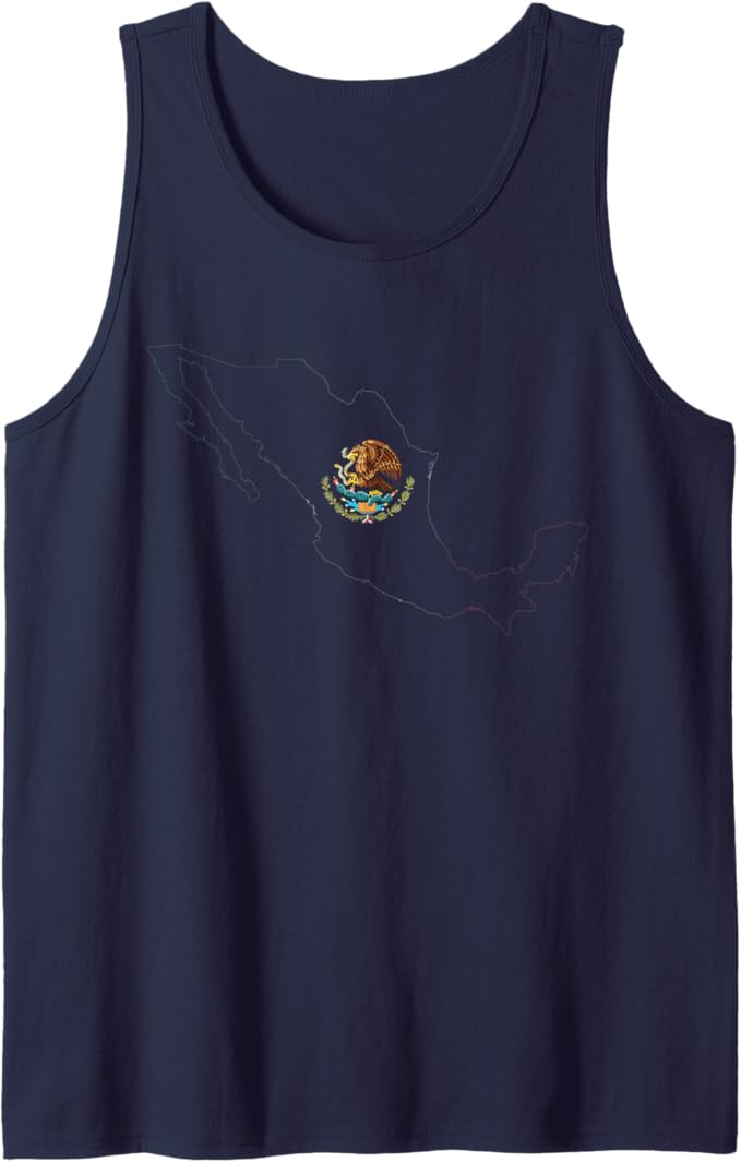 Mexican Flag, Coat of Arms, and Map Men Tank Top