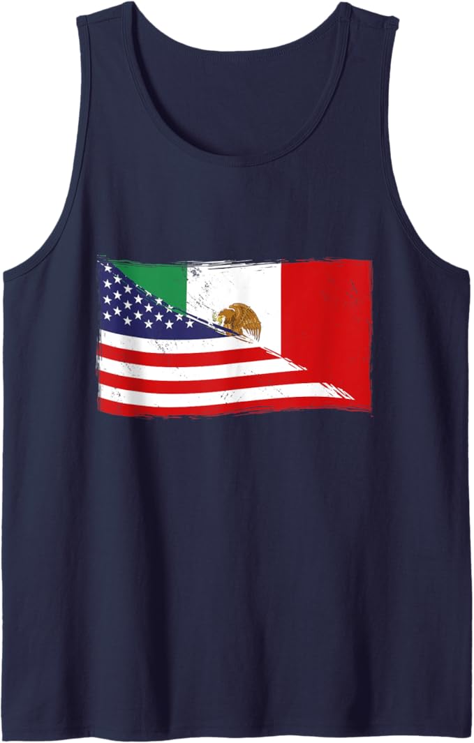 USA Mexico Chicano Men Tank Top | American & Mexican Heritage Flag Design