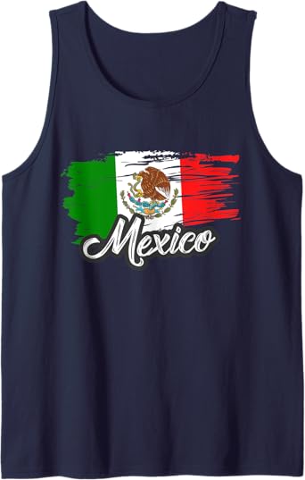 Vintage Retro Mexican Flag Men Tank Top - Bandera Mexicana Apparel