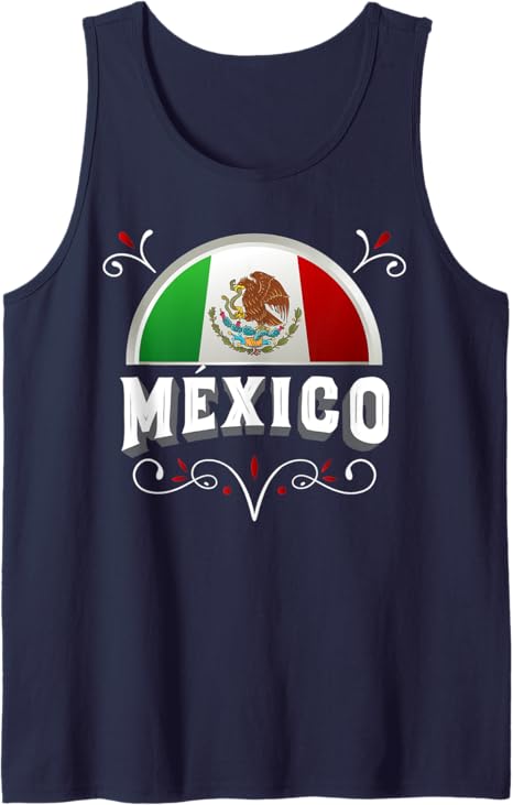 Mexico Flag Men Tank Top with Mexico Lettering – Mexican Bandera Design