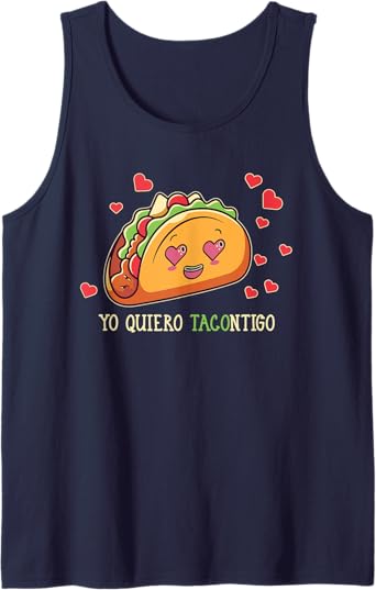 Yo Quiero Tacontigo Funny Taco Latina Mexicana Men's Tank Top