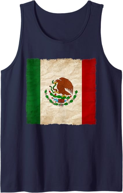 Vintage Mexican Flag Men Tank Top - Mexico Pride Camiseta Shirt