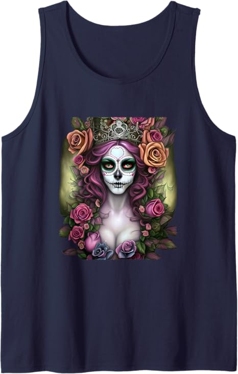 Mexico Dia de los Muertos Calaveras Catrina Day of the Dead Men Tank Top - Unique Skull Shirt for Halloween