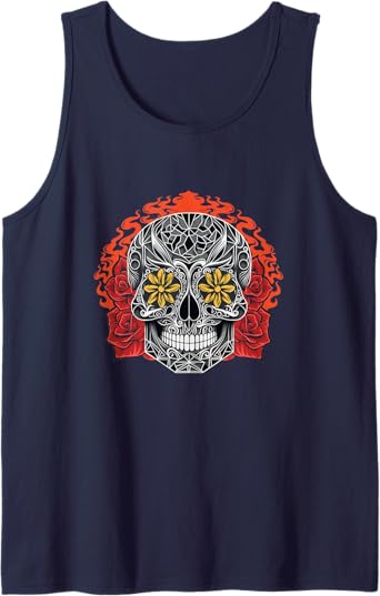 Day of the Dead Sugar Skull Calaveras Men Tank Top | Mexico Holiday Apparel