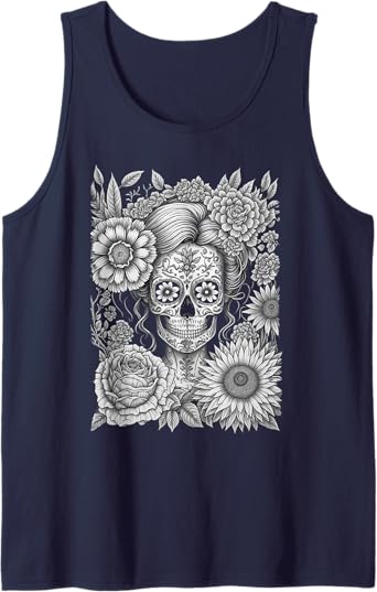 Calaveras Catrina Men Tank Top - Creepy Mexican Day of the Dead Shirt